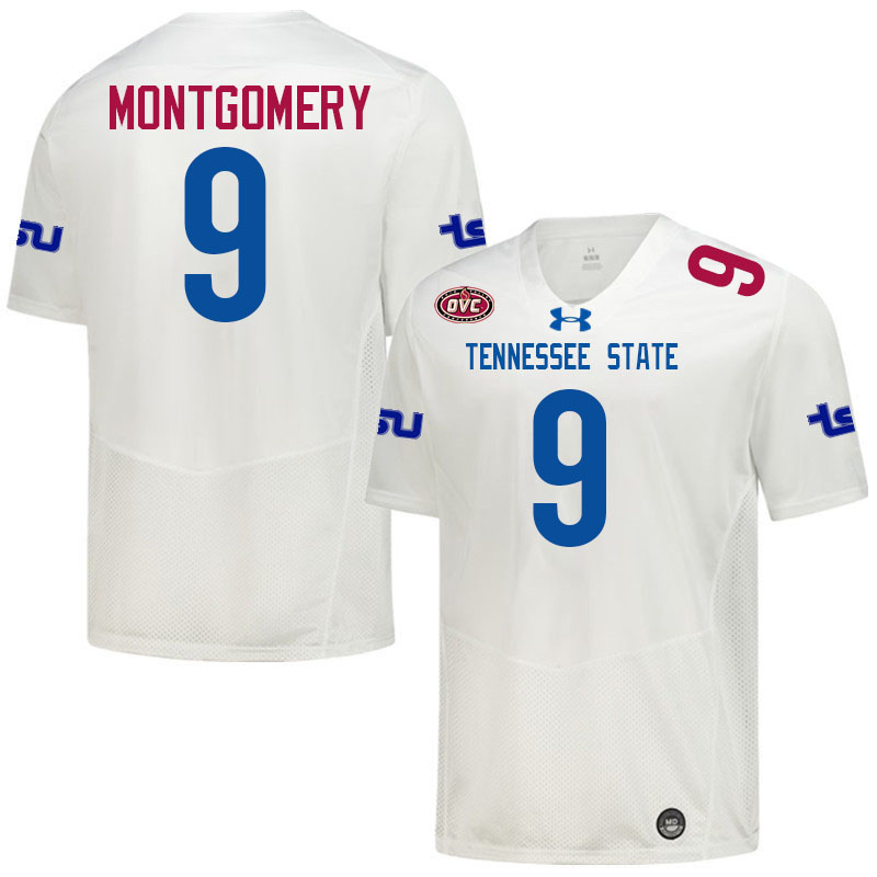 Tennessee State Tigers #9 Brock Montgomery College Football Jerseys,Uniforms-White